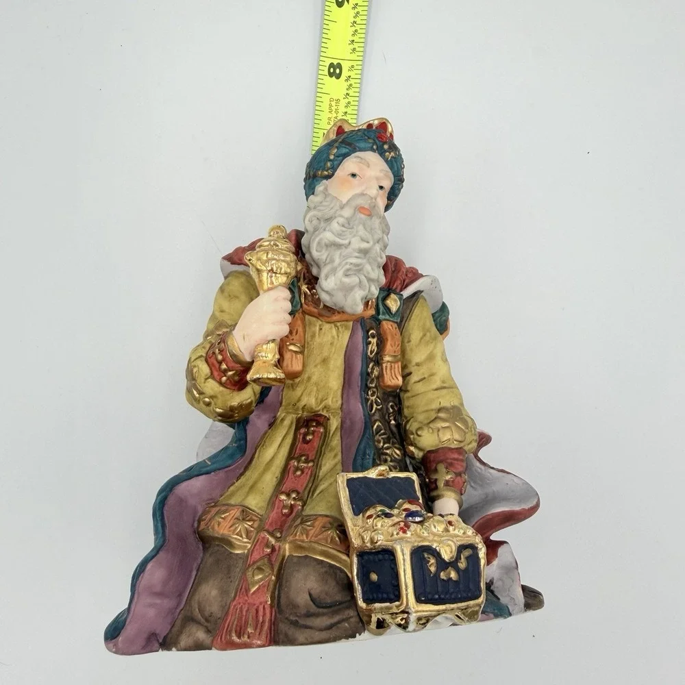 VTG Nativity Wise Man‎ Figurine Magi Treasure Chest Christmas Creche Decor 7